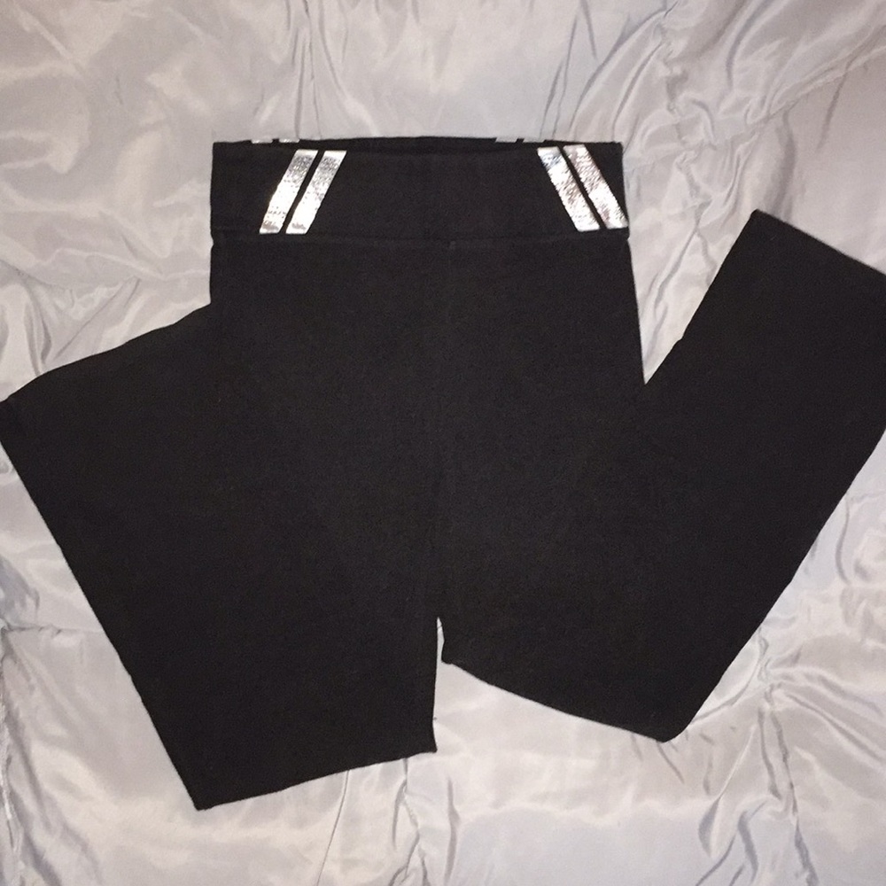 Pink bell bottom leggings